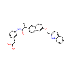 C[C@@H](C(=O)Nc1cccc(CC(=O)O)c1)c1ccc2cc(OCc3ccc4ccccc4n3)ccc2c1 ZINC000013804776