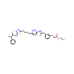 C[C@@H](C(=O)Nc1nnc(CCCCc2ccc(NC(=O)Cc3cccc(CNC(=O)OCCF)c3)nn2)s1)c1ccccc1 ZINC000169698530