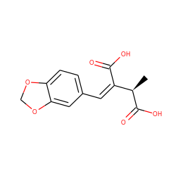 C[C@@H](C(=O)O)/C(=C/c1ccc2c(c1)OCO2)C(=O)O ZINC000001618671