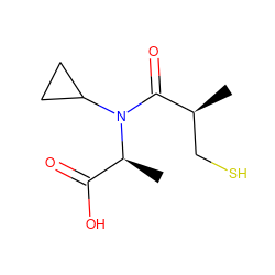 C[C@@H](C(=O)O)N(C(=O)[C@@H](C)CS)C1CC1 ZINC000027730363