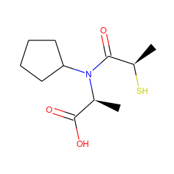 C[C@@H](C(=O)O)N(C(=O)[C@@H](C)S)C1CCCC1 ZINC000027875280