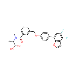 C[C@@H](C(=O)O)N(C)C(=O)c1cccc(COc2ccc(-c3cc(F)c(F)c4ccoc34)cc2)c1 ZINC000224623719