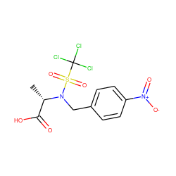 C[C@@H](C(=O)O)N(Cc1ccc([N+](=O)[O-])cc1)S(=O)(=O)C(Cl)(Cl)Cl ZINC000013839996