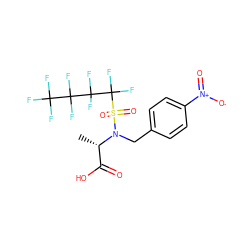 C[C@@H](C(=O)O)N(Cc1ccc([N+](=O)[O-])cc1)S(=O)(=O)C(F)(F)C(F)(F)C(F)(F)C(F)(F)F ZINC000036177277