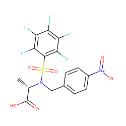 C[C@@H](C(=O)O)N(Cc1ccc([N+](=O)[O-])cc1)S(=O)(=O)c1c(F)c(F)c(F)c(F)c1F ZINC000013840029