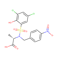 C[C@@H](C(=O)O)N(Cc1ccc([N+](=O)[O-])cc1)S(=O)(=O)c1cc(Cl)cc(Cl)c1O ZINC000013840041