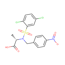 C[C@@H](C(=O)O)N(Cc1ccc([N+](=O)[O-])cc1)S(=O)(=O)c1cc(Cl)ccc1Cl ZINC000013840033