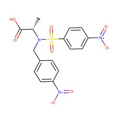 C[C@@H](C(=O)O)N(Cc1ccc([N+](=O)[O-])cc1)S(=O)(=O)c1ccc([N+](=O)[O-])cc1 ZINC000013840013