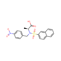 C[C@@H](C(=O)O)N(Cc1ccc([N+](=O)[O-])cc1)S(=O)(=O)c1ccc2ccccc2c1 ZINC000013840049