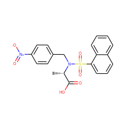 C[C@@H](C(=O)O)N(Cc1ccc([N+](=O)[O-])cc1)S(=O)(=O)c1cccc2ccccc12 ZINC000013840047