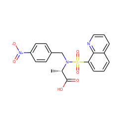 C[C@@H](C(=O)O)N(Cc1ccc([N+](=O)[O-])cc1)S(=O)(=O)c1cccc2cccnc12 ZINC000013840055