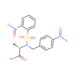 C[C@@H](C(=O)O)N(Cc1ccc([N+](=O)[O-])cc1)S(=O)(=O)c1ccccc1[N+](=O)[O-] ZINC000013840017