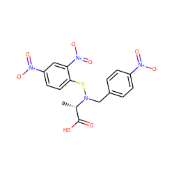 C[C@@H](C(=O)O)N(Cc1ccc([N+](=O)[O-])cc1)Sc1ccc([N+](=O)[O-])cc1[N+](=O)[O-] ZINC000036177255