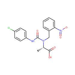 C[C@@H](C(=O)O)N(Cc1ccccc1[N+](=O)[O-])C(=O)Nc1ccc(Cl)cc1 ZINC000013863186