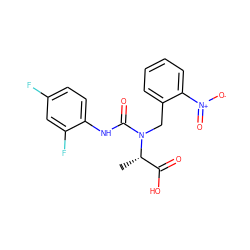 C[C@@H](C(=O)O)N(Cc1ccccc1[N+](=O)[O-])C(=O)Nc1ccc(F)cc1F ZINC000013863187