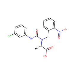 C[C@@H](C(=O)O)N(Cc1ccccc1[N+](=O)[O-])C(=O)Nc1cccc(Cl)c1 ZINC000013863185