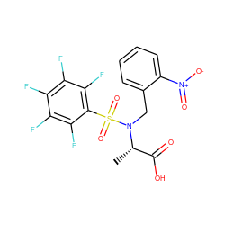 C[C@@H](C(=O)O)N(Cc1ccccc1[N+](=O)[O-])S(=O)(=O)c1c(F)c(F)c(F)c(F)c1F ZINC000013863134