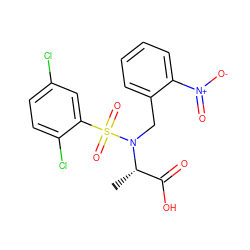 C[C@@H](C(=O)O)N(Cc1ccccc1[N+](=O)[O-])S(=O)(=O)c1cc(Cl)ccc1Cl ZINC000013863136