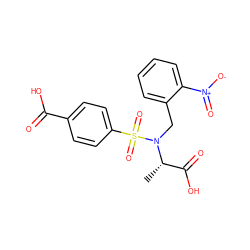 C[C@@H](C(=O)O)N(Cc1ccccc1[N+](=O)[O-])S(=O)(=O)c1ccc(C(=O)O)cc1 ZINC000013863142