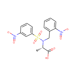 C[C@@H](C(=O)O)N(Cc1ccccc1[N+](=O)[O-])S(=O)(=O)c1cccc([N+](=O)[O-])c1 ZINC000013863127