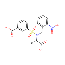 C[C@@H](C(=O)O)N(Cc1ccccc1[N+](=O)[O-])S(=O)(=O)c1cccc(C(=O)O)c1 ZINC000013863141