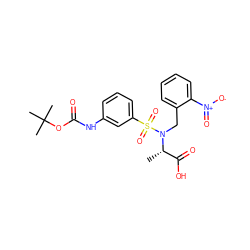 C[C@@H](C(=O)O)N(Cc1ccccc1[N+](=O)[O-])S(=O)(=O)c1cccc(NC(=O)OC(C)(C)C)c1 ZINC000013863132