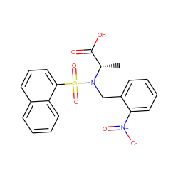 C[C@@H](C(=O)O)N(Cc1ccccc1[N+](=O)[O-])S(=O)(=O)c1cccc2ccccc12 ZINC000013863143