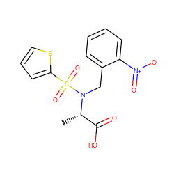 C[C@@H](C(=O)O)N(Cc1ccccc1[N+](=O)[O-])S(=O)(=O)c1cccs1 ZINC000013863146