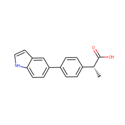 C[C@@H](C(=O)O)c1ccc(-c2ccc3[nH]ccc3c2)cc1 ZINC000026838248