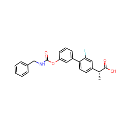 C[C@@H](C(=O)O)c1ccc(-c2cccc(OC(=O)NCc3ccccc3)c2)c(F)c1 ZINC000143772673