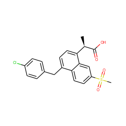 C[C@@H](C(=O)O)c1ccc(Cc2ccc(Cl)cc2)c2ccc(S(C)(=O)=O)cc12 ZINC000026580338