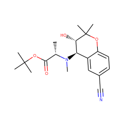 C[C@@H](C(=O)OC(C)(C)C)N(C)[C@@H]1c2cc(C#N)ccc2OC(C)(C)[C@H]1O ZINC000096941751