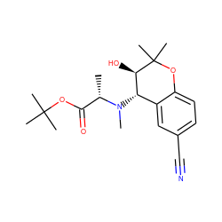 C[C@@H](C(=O)OC(C)(C)C)N(C)[C@H]1c2cc(C#N)ccc2OC(C)(C)[C@@H]1O ZINC000096941750