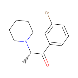 C[C@@H](C(=O)c1cccc(Br)c1)N1CCCCC1 ZINC000045367254