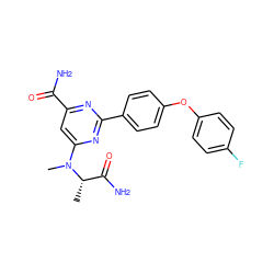 C[C@@H](C(N)=O)N(C)c1cc(C(N)=O)nc(-c2ccc(Oc3ccc(F)cc3)cc2)n1 ZINC000142495759
