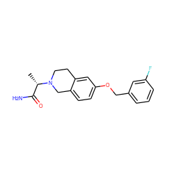 C[C@@H](C(N)=O)N1CCc2cc(OCc3cccc(F)c3)ccc2C1 ZINC000028711482