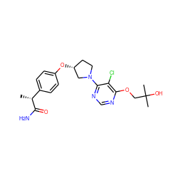 C[C@@H](C(N)=O)c1ccc(O[C@@H]2CCN(c3ncnc(OCC(C)(C)O)c3Cl)C2)cc1 ZINC001772592913