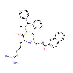 C[C@@H](C(c1ccccc1)c1ccccc1)N1CC[C@H](CNC(=O)c2ccc3ccccc3c2)N[C@H](CCCN=C(N)N)C1=O ZINC000207822064