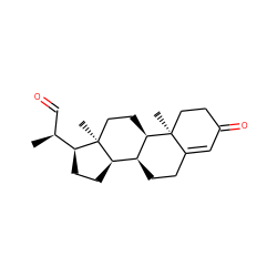 C[C@@H](C=O)[C@@H]1CC[C@@H]2[C@@H]3CCC4=CC(=O)CC[C@]4(C)[C@@H]3CC[C@]12C ZINC000027431641