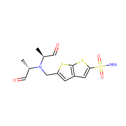 C[C@@H](C=O)N(Cc1cc2cc(S(N)(=O)=O)sc2s1)[C@@H](C)C=O ZINC000040375175