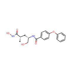 C[C@@H](C[C@@H](CO)NC(=O)c1ccc(Oc2ccccc2)cc1)C(=O)NO ZINC000013558895