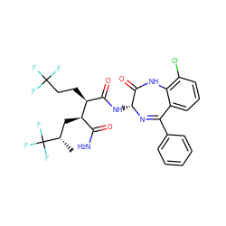 C[C@@H](C[C@H](C(N)=O)[C@@H](CCC(F)(F)F)C(=O)N[C@H]1N=C(c2ccccc2)c2cccc(Cl)c2NC1=O)C(F)(F)F ZINC000205761949