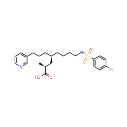 C[C@@H](C[C@H](CCCCNS(=O)(=O)c1ccc(Cl)cc1)CCCc1cccnc1)C(=O)O ZINC000003786602