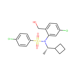 C[C@@H](C1CCC1)N(c1cc(Cl)ccc1CO)S(=O)(=O)c1ccc(Cl)cc1 ZINC000028823220