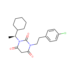 C[C@@H](C1CCCCC1)N1C(=O)CC(=O)N(CCc2ccc(Cl)cc2)C1=O ZINC000101678270