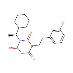 C[C@@H](C1CCCCC1)N1C(=O)CC(=O)N(CCc2cccc(Cl)c2)C1=O ZINC000101678208