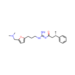 C[C@@H](CC(=O)/N=C(\N)NCCCc1ccc(CN(C)C)o1)c1ccccc1 ZINC000169322669