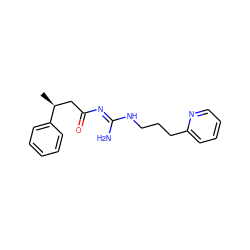 C[C@@H](CC(=O)/N=C(\N)NCCCc1ccccn1)c1ccccc1 ZINC000169327603