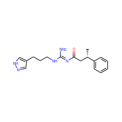 C[C@@H](CC(=O)/N=C(\N)NCCCc1cn[nH]c1)c1ccccc1 ZINC000169327550