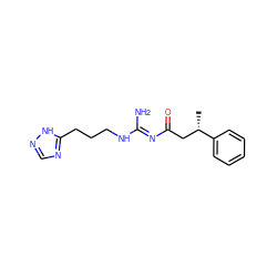 C[C@@H](CC(=O)/N=C(\N)NCCCc1ncn[nH]1)c1ccccc1 ZINC000169327556